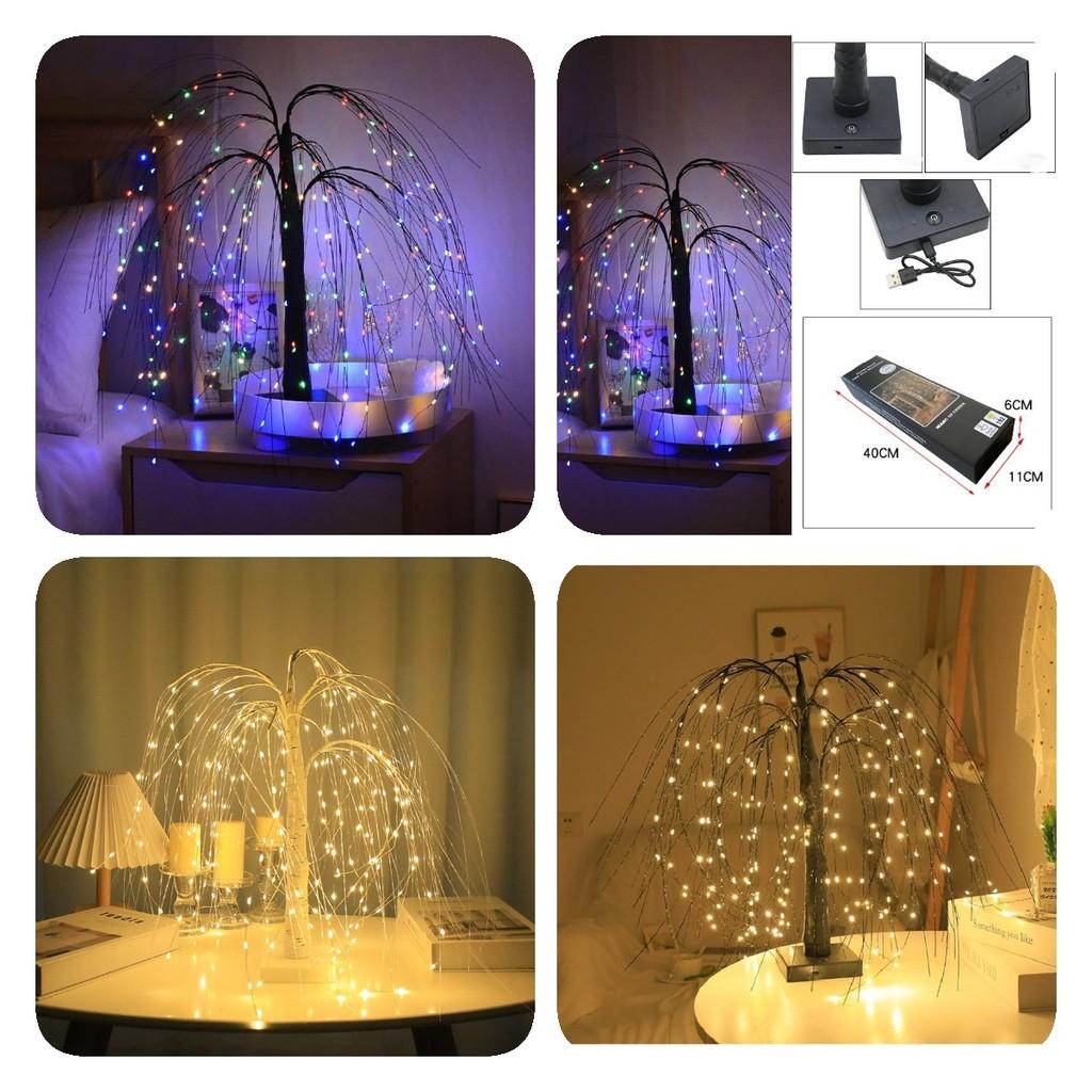 Led Rgbw Weeping Willow Lights Christmas Fairy Lights Bonsai Tree Table Lamp