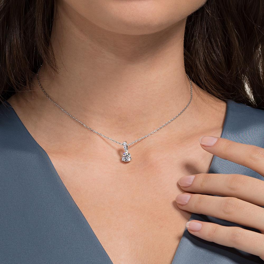 Swarovski Stilla Solitaire Minimalist Design Necklace Women necklace White-Gold-Plated 5472635