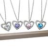 Titanium Steel Rhinestone Heart Necklace - Light Luxury Style for Couples, Spring/Summer Collection