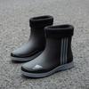Men Mid-calf Rain Boots Slip-On Waterproof Rubber Rain Shoes Work Mud Boots Durable Non-Slip Boots for Farming Gardening Fishing