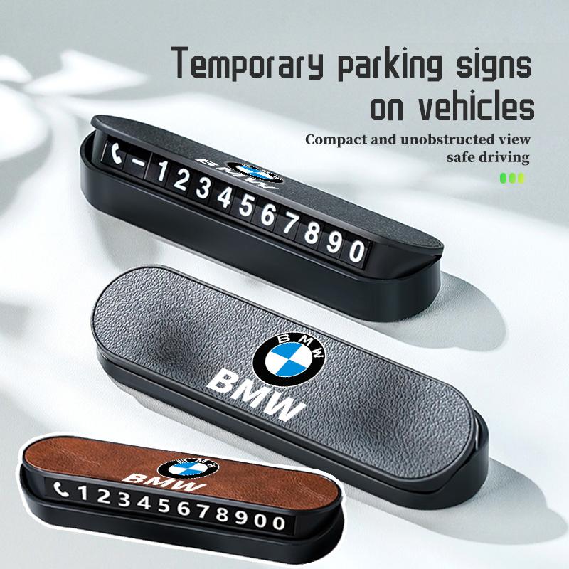 Suede Temporary Car Parking Phone Number Card Plate Park Stop For BMW M 1 3 4 5 6 7 Series M3 M6 F01 F02E34 E36 E70 F10 X6 X1 Mkcp79