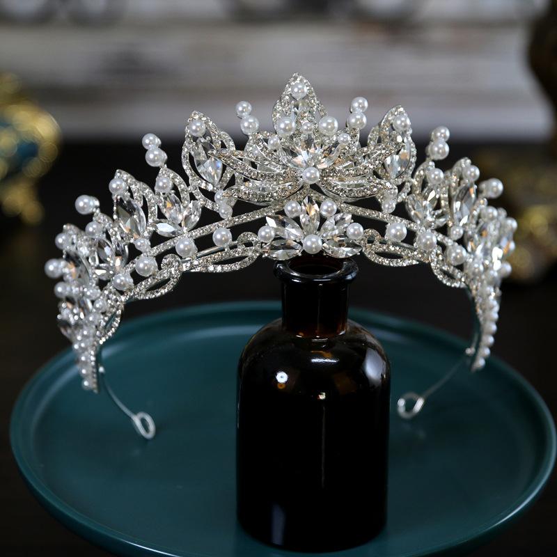 Pearl New Korean Style Super Fairy Bride Wedding Crown Headdress Pearl Crown Tiara Hair Accessories Main Wedding Accessories