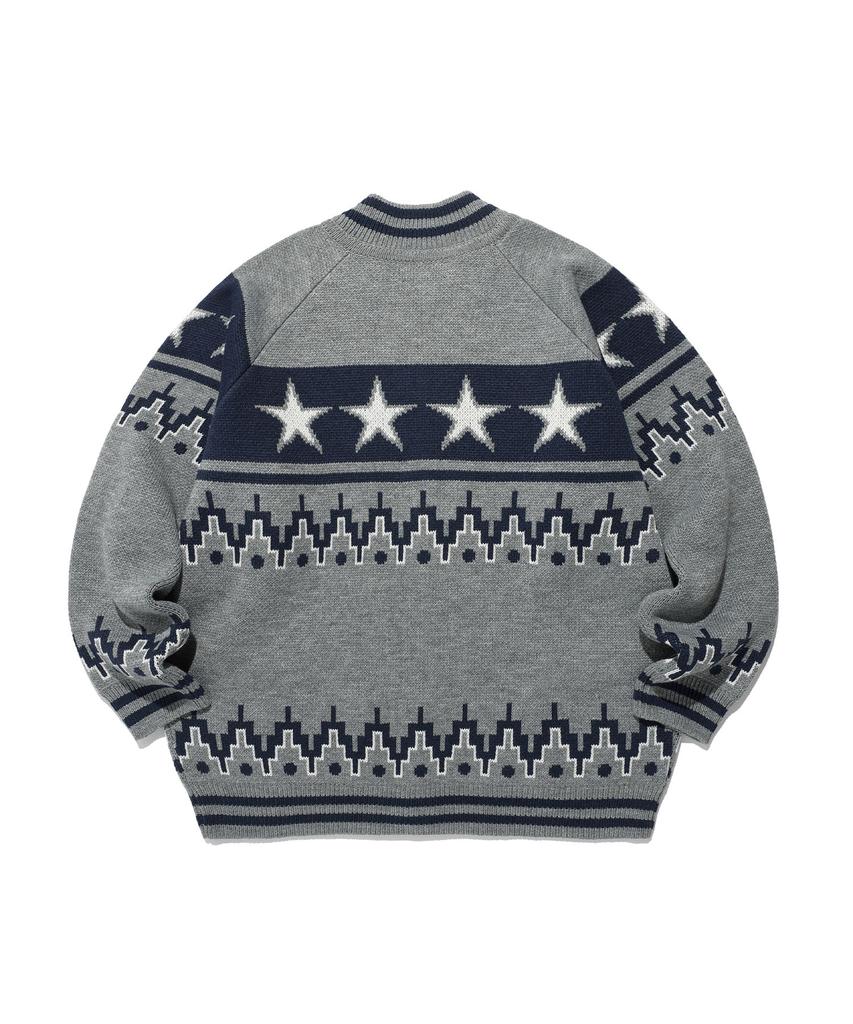 ISTKUNST Star Cowichan Knit Cardigan_Grey(Ik2Ffmk680A)