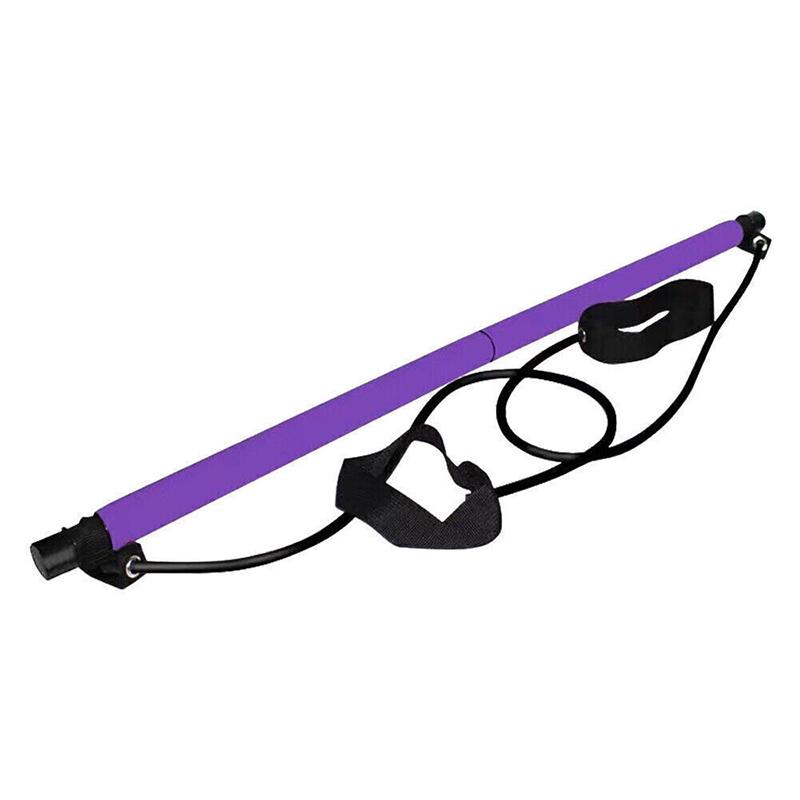Pilates Bar with Resistance Band  Adjustable Exercise Stick Home Gym