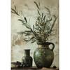 Mediterranean Antique Olive Branch Green Plant Rustic Kitchen Elegant Vase Poster Canvas Painting Wall Picture Home Decor