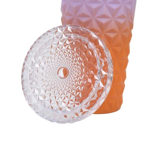 YAKINO Starbucks International Limited Holiday Straw Tumbler - Flakes, Double-Layered 710ml Gradient Purple Tumbler with Lid, Double-Layer Insulation,