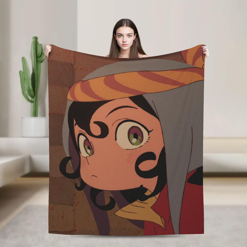 Tenmaku no Jaadugar Cartoon Blankets Fleece Textile Decor Multi-function Warm Throw Blanket for Bed Office Rug Piece