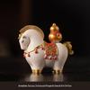 JINGRUIXIANG Rotatable Tang Horse Wealth Ornament with Gold Ingots