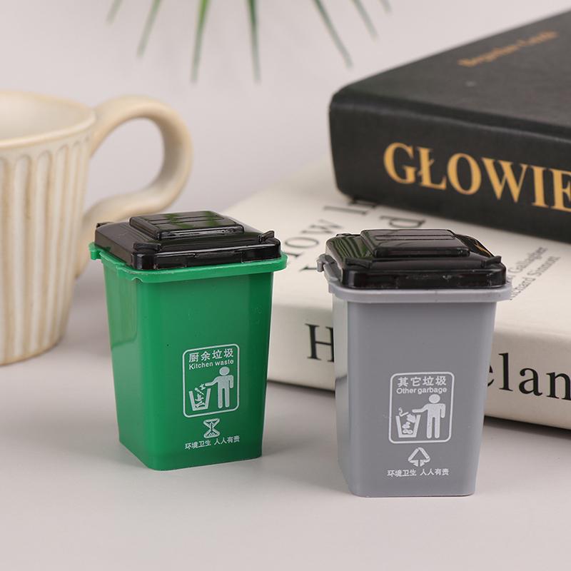 1:12 Puppenhaus Deko Spielzeug MiniTrash Can Modell / Mini Abfalleimer / Stift Organizer Home Aufbewahrungsdose Plastik Rollmülleimer