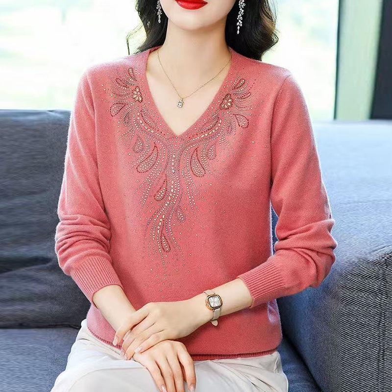 Women's Pullover Long Sleeve Geometric Graphic Ironing Casual Sweater Thread Fashion Top