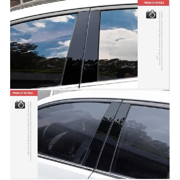 For Mitsubishi Lancer Sedan 6Pcs Car Pillar Posts Door Window Decorative Trim 2008 2009 2010 2011 2012 2013 2014 2015 2016 2017