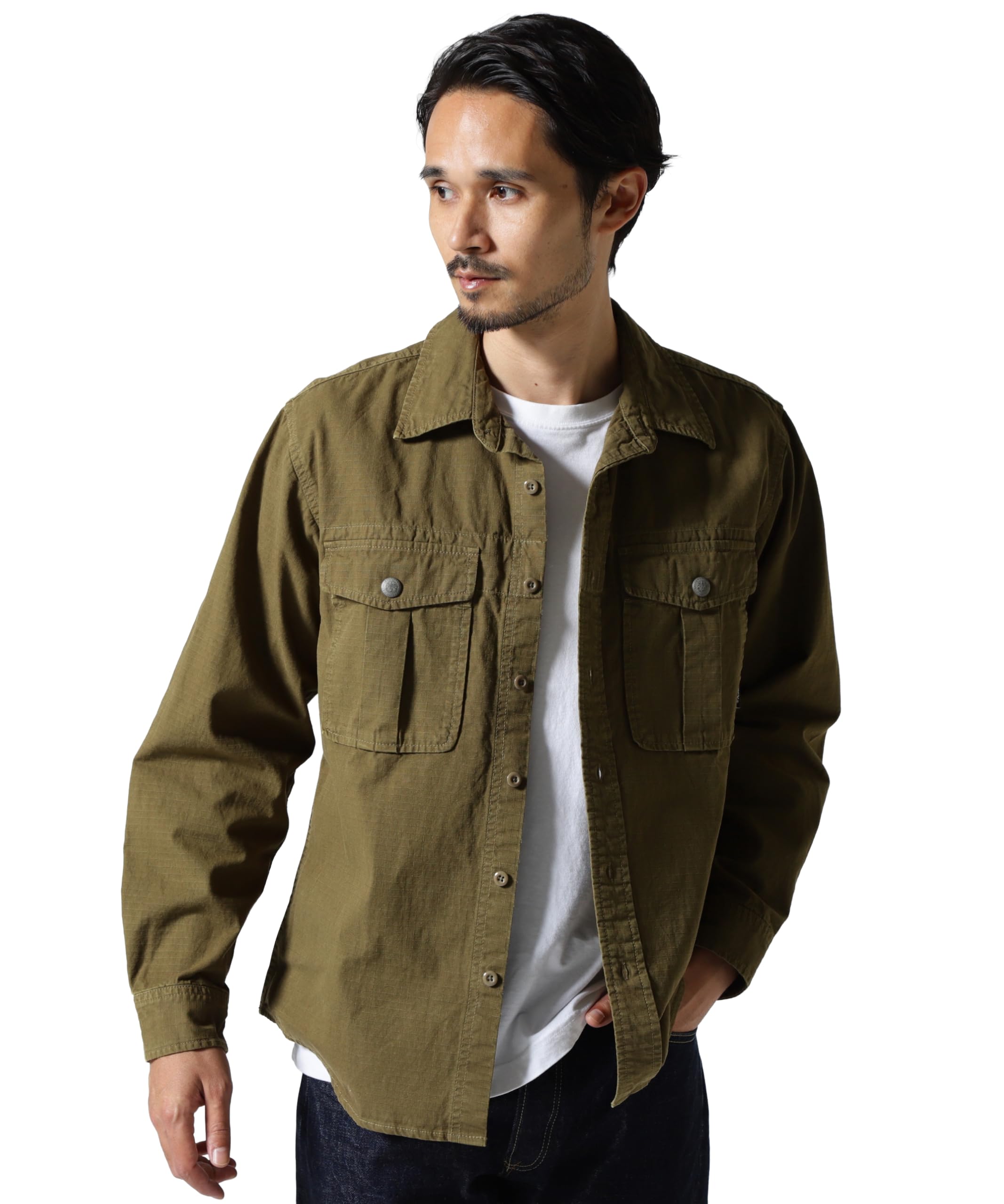 AVIREX CONCHO SNAP UTILITY SHIRT men s XL 310 olive 783-5220017