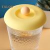 Silicone Cup Lid with Ball-shaped Handle Spoon Holder Food Grade Heat Resistant Dustproof Airtight Universal Round Teacup Glass Mug Cover