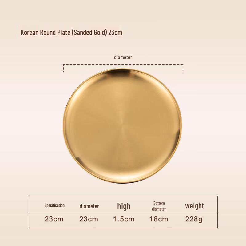 Lygil Korean Style 304 Stainless Steel Round Serving Tray
