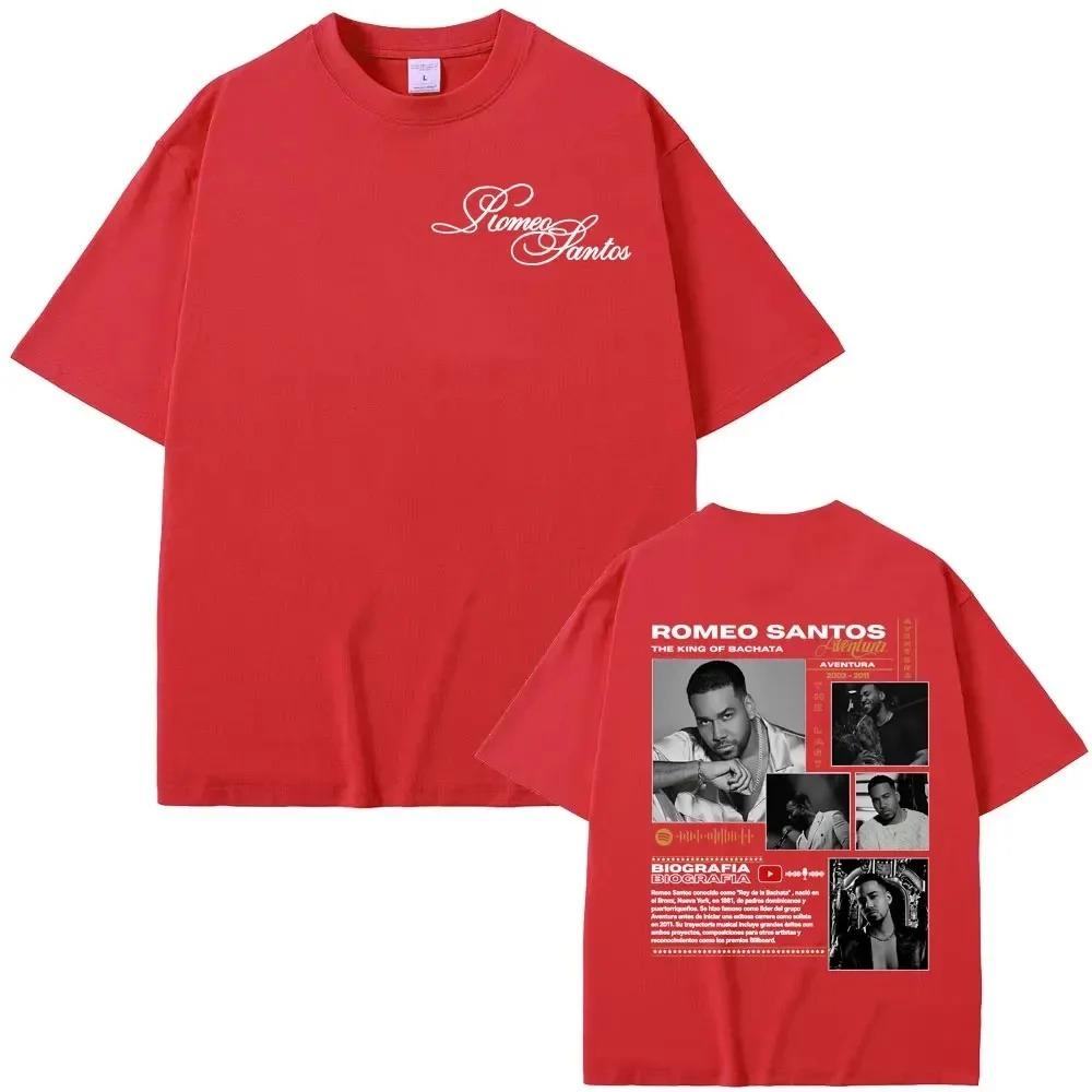 T-Shirt Bachata Romeo Santos Stile Vintage Foto Era Aventura Stampa Fotografica Cotone Nero Streetwear Merchandising per Fan