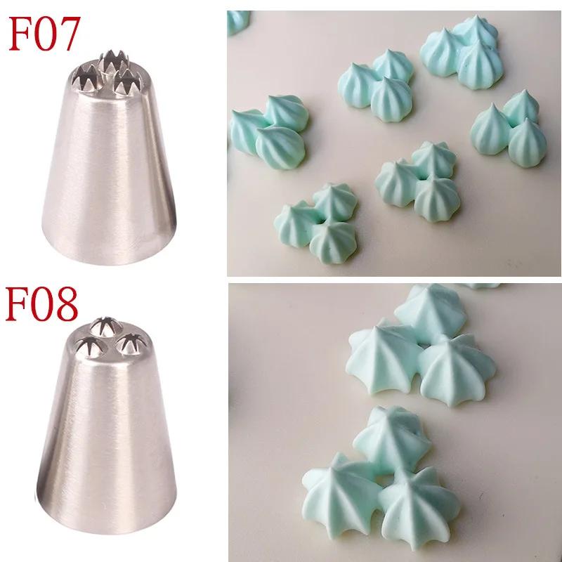 #F07#F08 Triple Stars Large Icing Piping Nozzles For Decorating Cake Three Stars Pastry Nozzles Cream Cake Decoration Pastry Tip