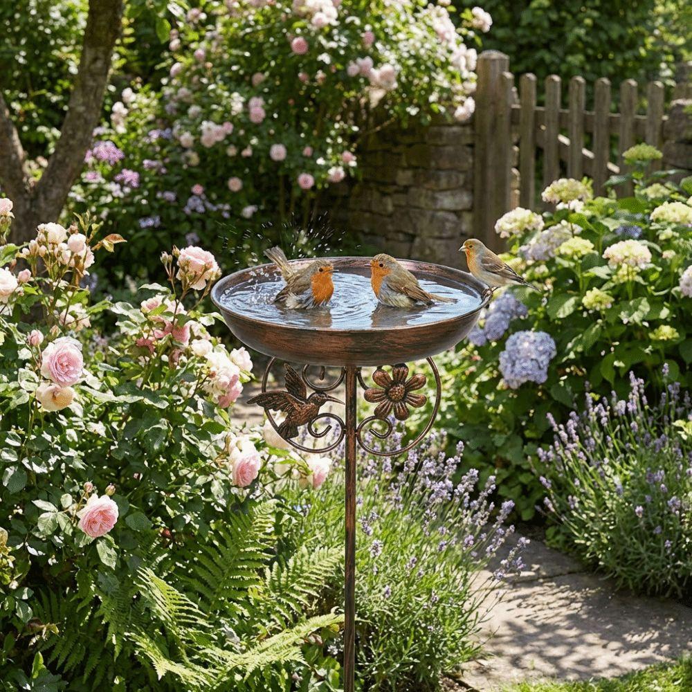 Five Prongs Base Metal Bird Feeder Heavy Duty Feeding Stations Garden Birdbath  Lawn