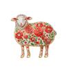 1Pcs Rose-Flower Sheep Brooches For Women Unisex 4-Color Rhinestone Year Of The Goat Animal Party Office Brooch Pin Gifts