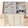 Divided Portable Necklace Organizer Multi-grids Jewelry Display Container  Ladies