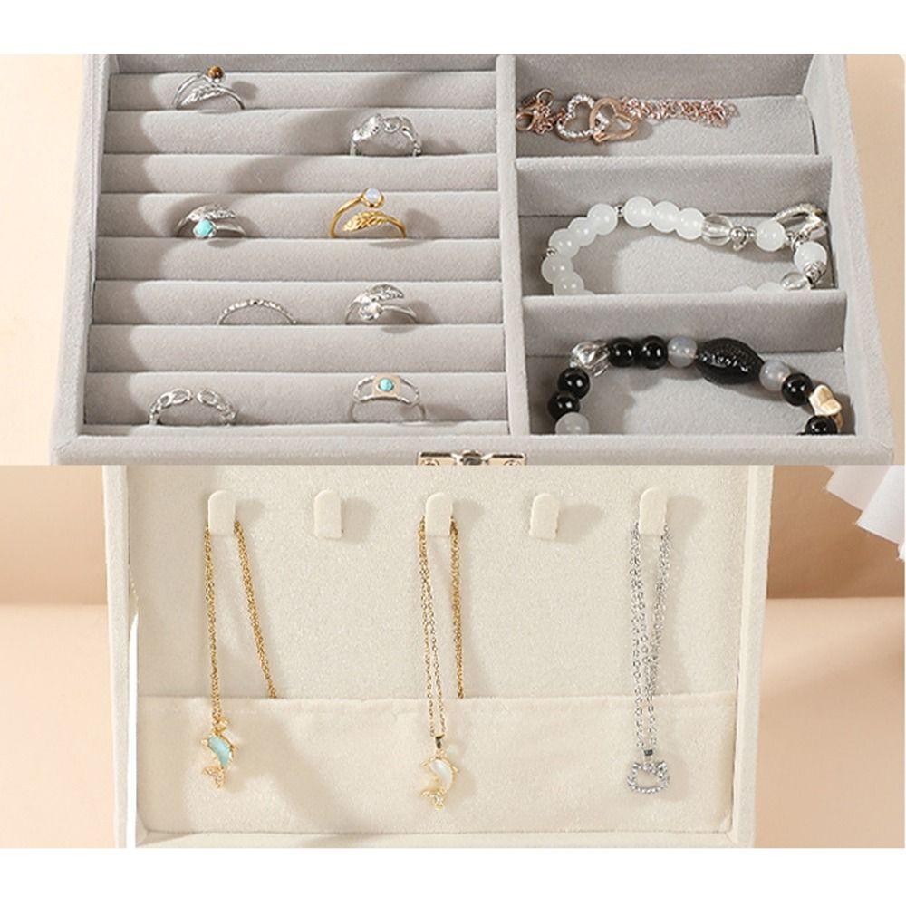 Divided Portable Necklace Organizer Multi-grids Jewelry Display Container  Ladies