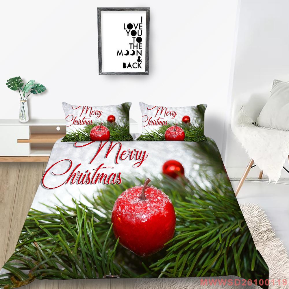 Christmas Home Bedding Set Deluxe Quilt Cover Pillow Case Home Bedding Set AU/EU/US Full Size Single/Double Bed