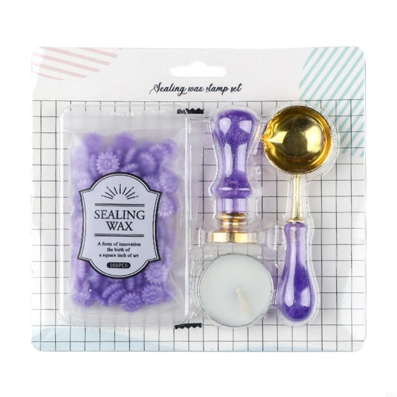Sealing Wax Beads Box Set With Spoon Handle For Seal Stamp Making Cards Envelopes Wedding Invitations Packages Gift Wrap X3UC