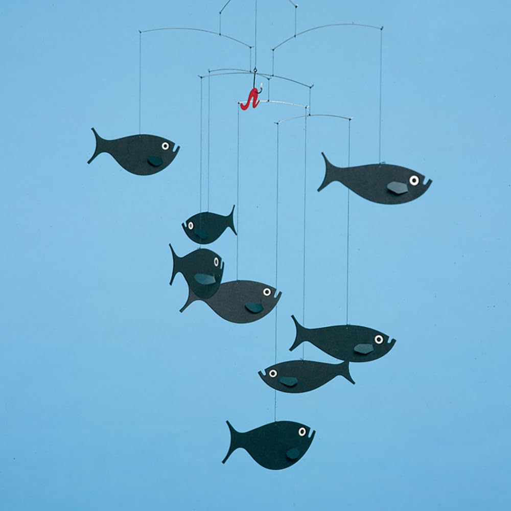 [Officially Imported] Flenstedt Mobile, Interior Ornament, Scandinavian Animal Shawl of Fish (FSM130017), with Presentation Box, Baby Goods, Gift