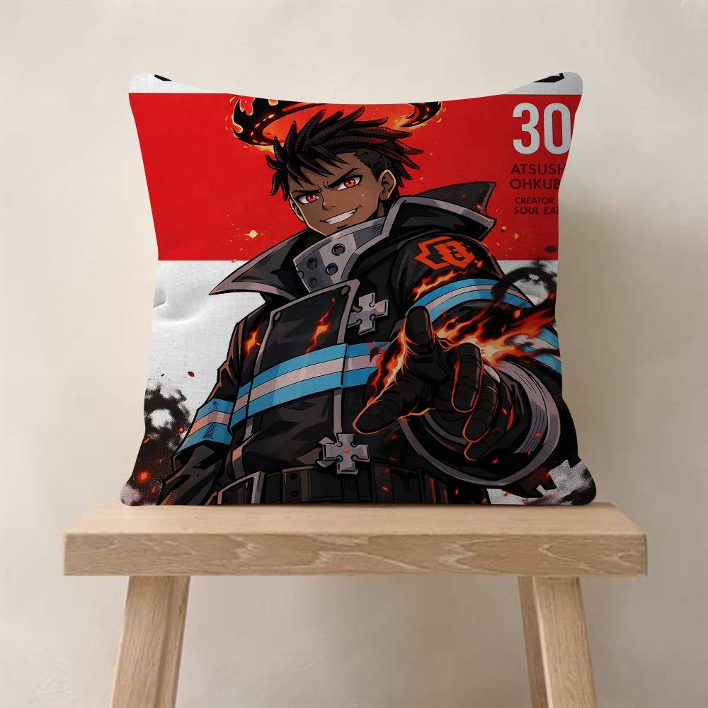 Comics FFire Force Anime Cushion Cover Decorative Pillow Sofa Home Decor Case Pillow Cases