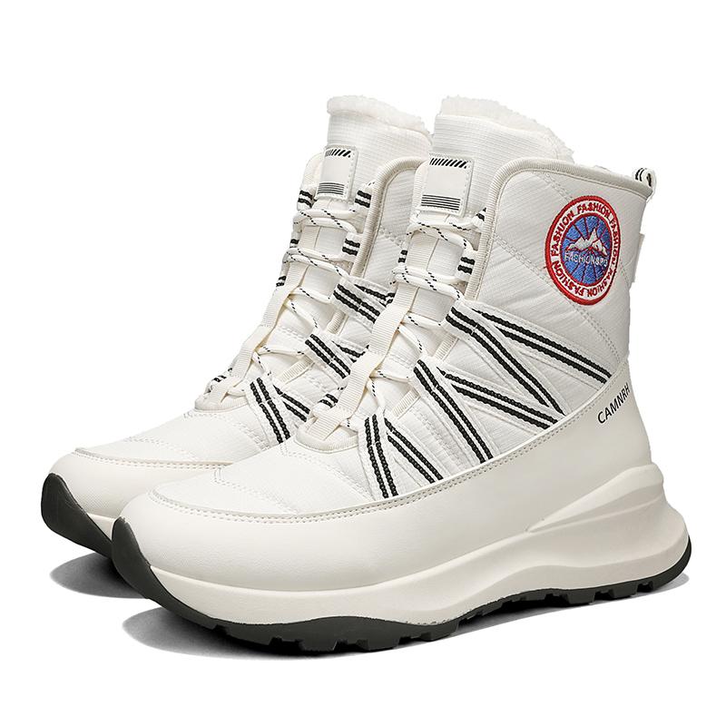 

Зимові зимові черевики для чоловіків Жіноче бавовняне взуття Босоніж Взуття для походів на відкритому повітрі Теплі плюшеві високі ботильйони Чоловічі кросівки 44 білий