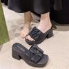 One-word Sandals In the Summer of 2025, the New Wedge Heel Is Fashionable and Versatile, Thick Heel, Thick Sole, and Waterproof Table High Heels for W