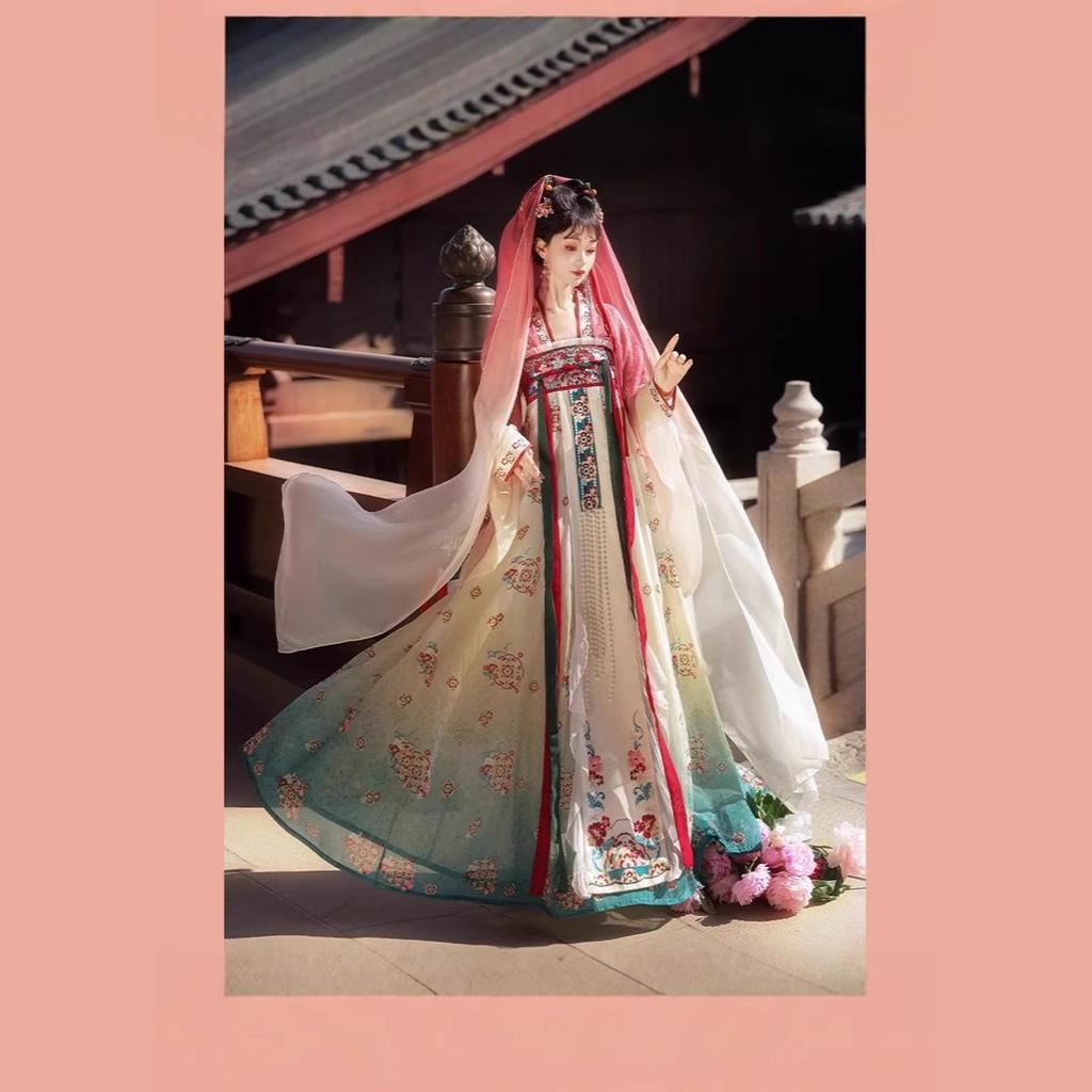 Women's Tang Dynasty Hanfu Set, Exquisite Embroidery Ruqun Skirt & Cardigan, Elegant Fairy Tale Daily Outfit