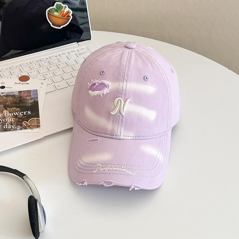 Casual Korean Embroidered Baseball Cap With Sunblock And Foldable Feature For Spring Outings