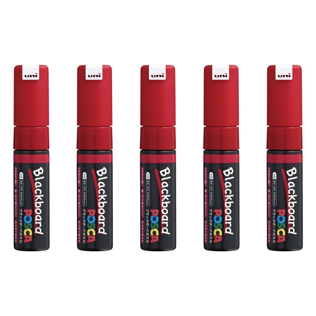 Mitsubishi Pencil Blackboard Posca Broad Square 5 Box Water-Based Pen, Point, Tip, Red, Pens, PCE2508K1P.15