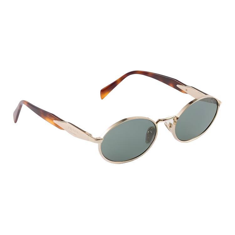 Prada Full Frame Design Metal Acetate Oval Sunglasses Women Sunglasses Tortoiseshell SPR65Z_EZVN_FE70L_C_055
