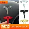 Autocolant Auto Tesla 5.5x5.5cm Metal Capac Volan Auto Autocolant Emblema Refitting pentru Tesla Model 3 Model S Model X Y SpaceX A