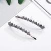 CHIMERA 2 Rhinestone Hair Clips, Bangs Clip, Barrette, Top Clip, Grey-blue