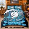 Sheffield Wednesday FC Pattern Bedding 3Pcs Set Custom Name, Bed Sheet And Pillowcases For Home Bedroom