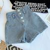 Girls Suits Clothing Set Summer Spring High Waist Denim Shorts Printing Letter Middle Sleeve Tops  2PCS Children Clothing Set
