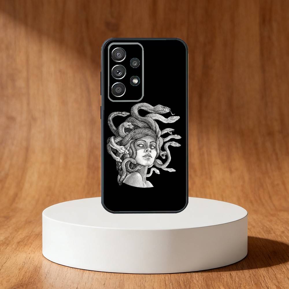 Medusa G-Greek Mythology Phone Case For Samsung S25,S24,S21,S22,S23,S30,Ultra,S20,Plus,Fe,Note,10,9,5G Black Cover