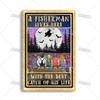 Artisian Fishing Metal Poster Sport Tin Sign Lure Bait Decorative Plaque Wall Decor Garage Bar Pub Club Hotel Cafe Kitchen Home