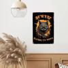 Funny Vintage Cat Warning Sign Boho Retro Metal Wall Decor for Home Bar Kitchen