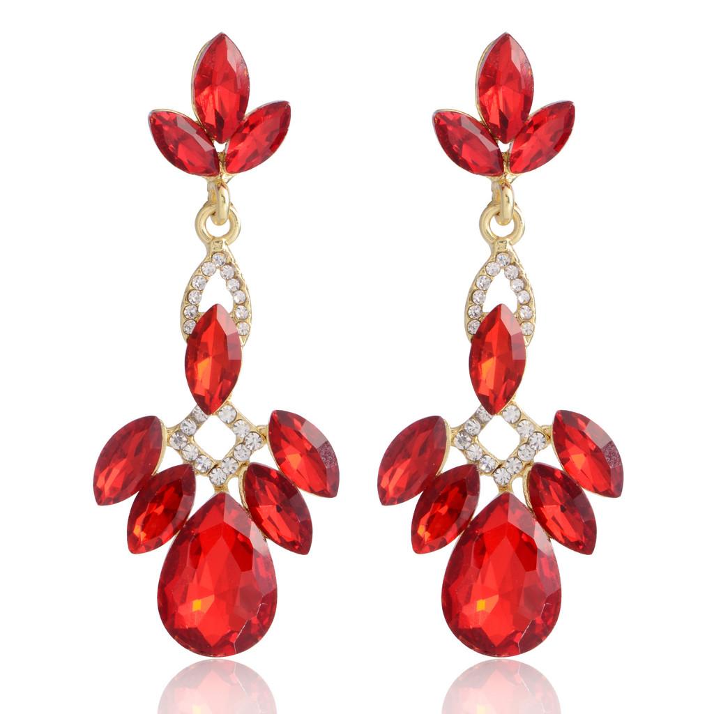 Tassel Long Earrings With Geometric Zircon Stones For Women Summer