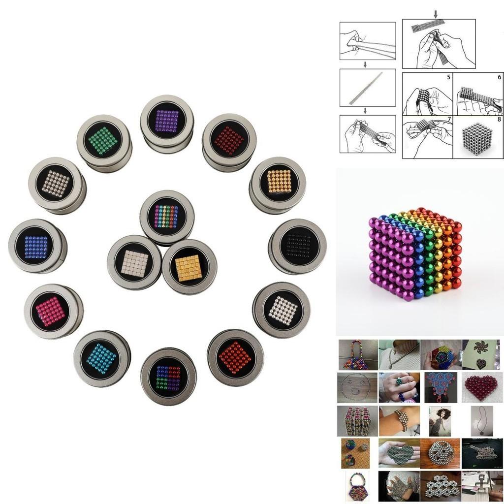 Magnetiske Stressavlastningskuler 216 Stykker 3mm 5mm Magiske Magnetkuler Leketøy