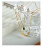 18K Gold Double Layer French Pendant Necklace - Titanium Steel Clavicle Chain