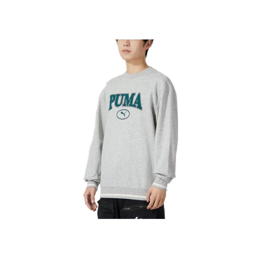 Puma Letter Print Sports Casual Pullover Sweatshirt Men Sweatshirt Gray 678422-04