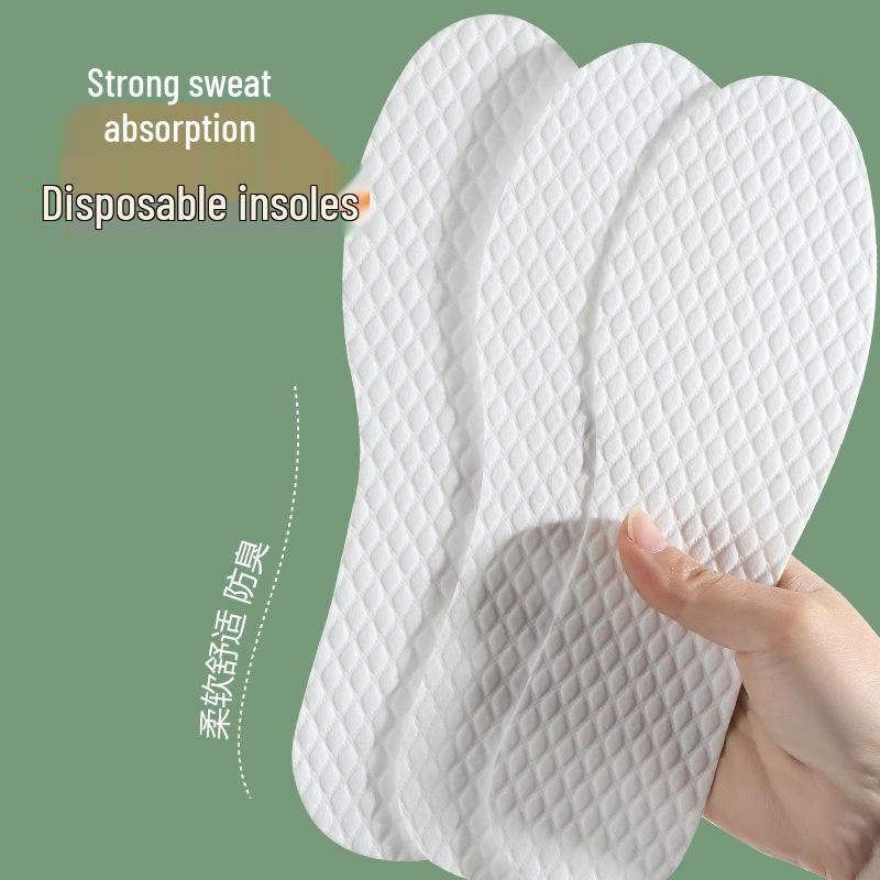 Atmungsaktive, geruchshemmende Einweg-Holzzellstoff-Einlegesohlen für Herren- und Damenschuhe – Ideal für den Sommer, rutschfest, schweißabsorbierend und für High Heels.