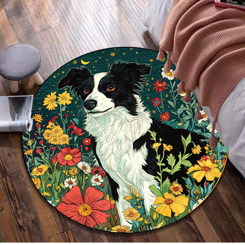 

Animal Circular Rug Office Decorative Carpet For Living Room Bedroom Door Mat Floor Carpet Computer Chair Area Rug Viking Theme Decor 80x80cm( 31x31in)