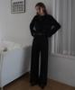 DEHEVE Hairy Flare Sleeve Knit [Black]