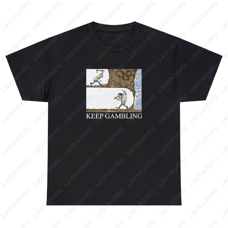 Pokračuj v hazardu Bavlněné tričko Vtipné Pokerová noc Hazard Parlay Mém Pití Kasino Dárek Pánské Dámské Trička Unisex Dospělý Klasika Topy