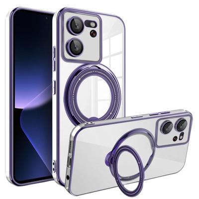 Luxuriöse transparente magnetische Magsafe-Ladehüllen für kabelloses Laden mit Ring für Xiaomi 11T 12T Mi 13T Pro-Objektivschutzbeschichtung aus TPU